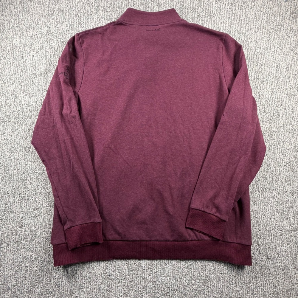 TravisMathew Pullover Men XXXL Burgundy Ritz-Carlton Golf 1/4 Zip Fleece Sweater - Picture 6 of 10